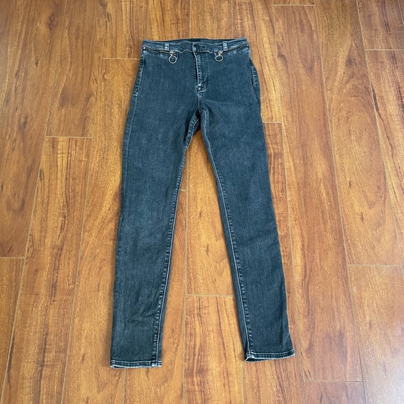 HUDSON KOOPER HIGH RISE SUPER SKINNY JEANS GRAY SIZE 29 - Picture 3 of 13